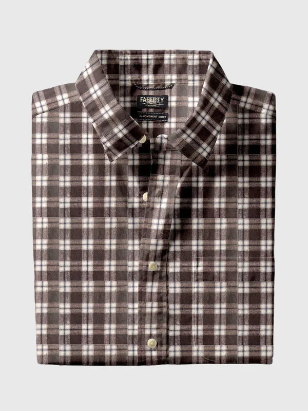 Faherty Brand Men's Soft Twill Movement Shirt L / OLIVE COBALT PLAID