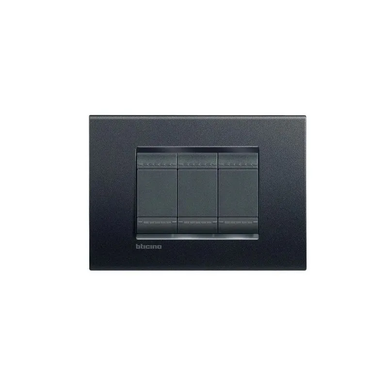 Placa 4X2 Para 3 Módulos Anthracite Light Bticino