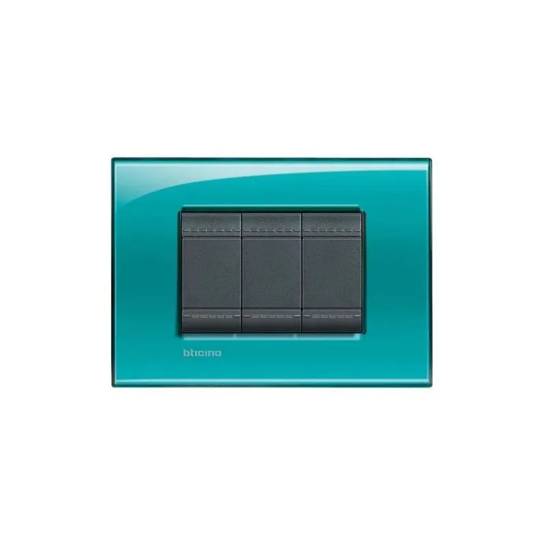 Placa 4X2 Para 3 Módulos Verde Light Bticino