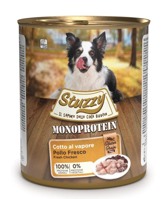 Stuzzy Monoprotein Al Pollo Cibo Umido Cani Adulti Barattolo 800g