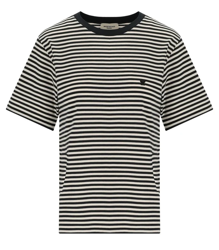 Max Mara Weekend Venaco Black White Striped T Shirt M