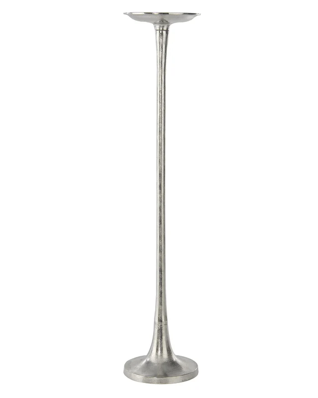 porta candela karan 7811 h 86cm realizzato in alluminio con finitura nickel grezzo. pezzo da assemblare 18 x 18 x h 86cm