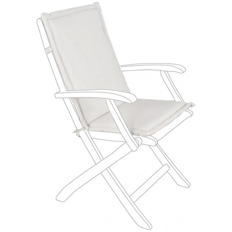 Cuscino da esterno per sedia e poltrona in Polyestere 180 gr Schienale Medio Naturale