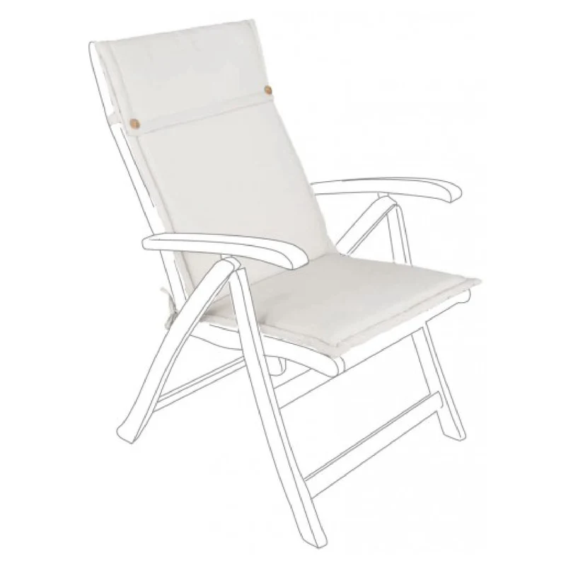 Cuscino da esterno per sedia e poltrona in Polyestere 180 gr Schienale Alto Naturale