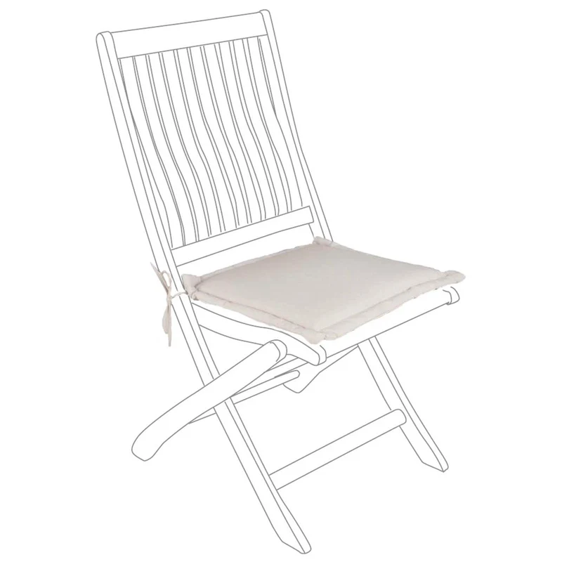 Cuscino per sedia trapuntato idrorepellente per interno ed esterno. Beige / 1 Pezzo
