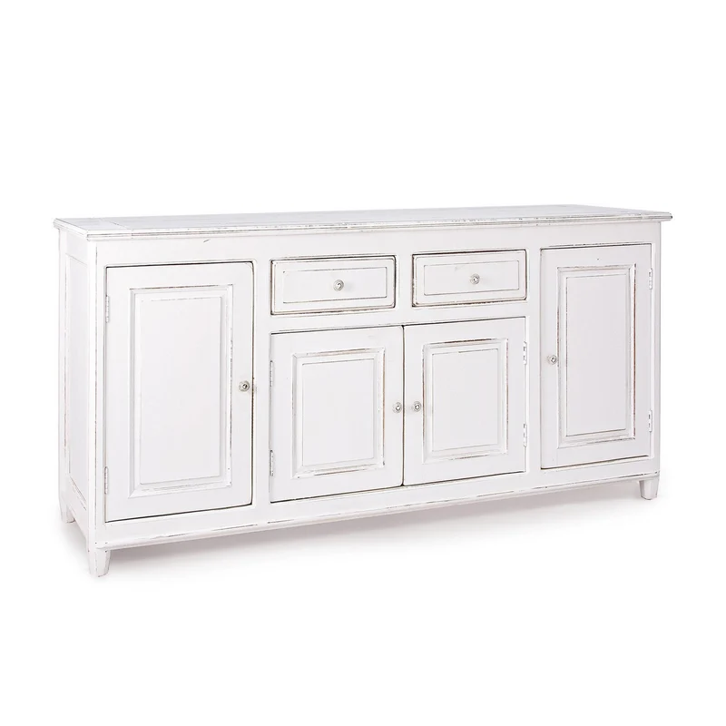Credenza "Colette" in legno di mango massiccio, con schienali e laterali in mdf, stile rustico 4 Ante - 2 Cassetti
