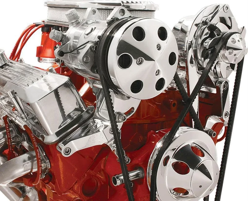 Billet Specialties Top Mount A/C Compressor Bracket, Polished (BS10221) Suit S/B Chev with Short Water Pump
