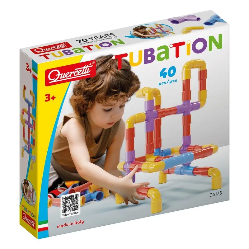Brinquedo De Construção Quercetti Tubation 40 Peças Por Mais De 3 Anos