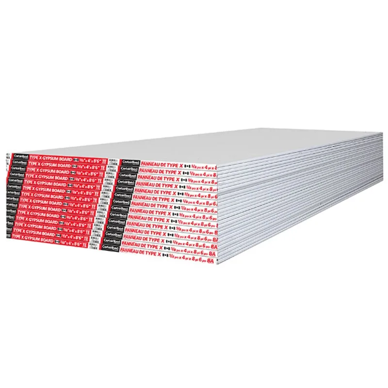 CertainTeed ProRoc Type X Fire Resistant Gypsum Drywall Board for Walls and Ceilings - 8.5-ft L x 4-ft W x 5/8-in D