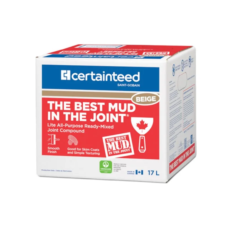 CertainTeed The Best Mud in the Joint Lite All-Purpose Drywall Compound - 17-L - Ready-Mixed - Beige