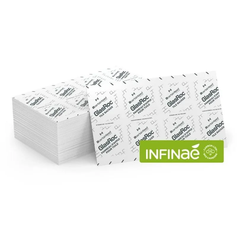 CertainTeed GlasRoc Drywall Tile Backer Infinaé CarbonLow 1/2-in x 32-in x 5-ft