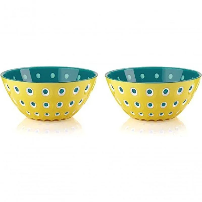 Cj De 2 Bowls 12cm Em Acrilico Amarelo-água Marinha - Le Murrine - Guzzini