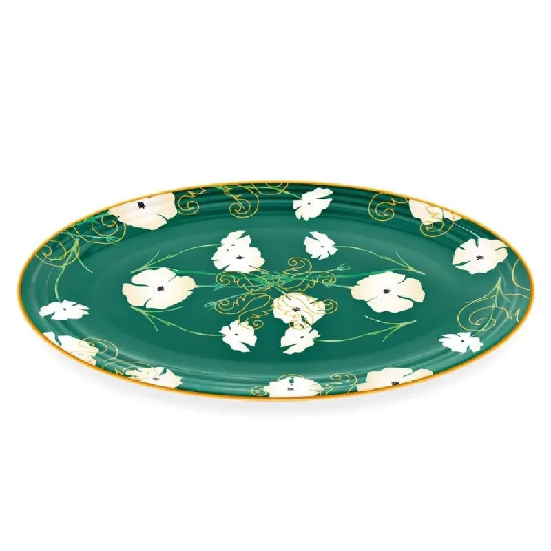 BANDEJA OVAL GRANDE GUZZINI FUSION 50X36CM EM MELAMINA VERDE 28193352