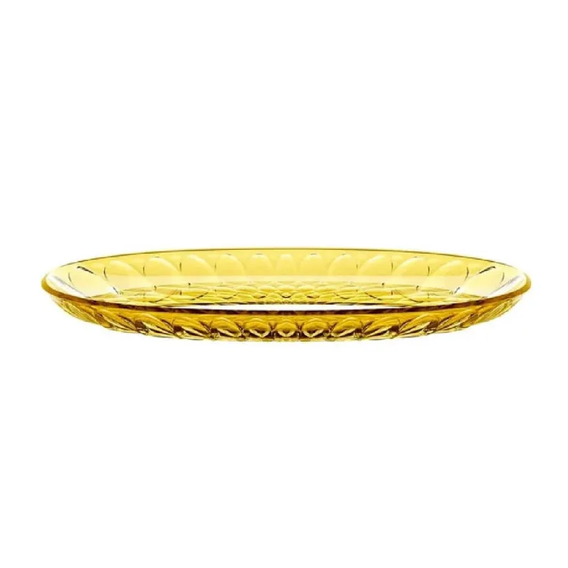 BANDEJA DE SERVIR GUZZINI OVAL SMALL EM ACRÍLICO VANITY TERRA 32CM SAFFRON YELLOW 131301STE281