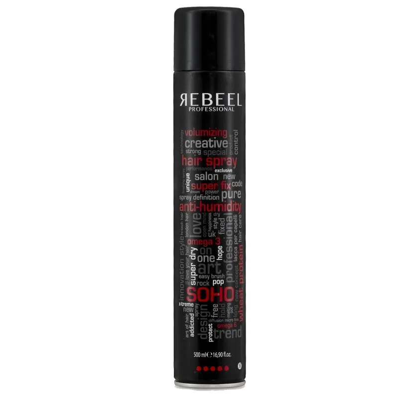 Hair Spray Rebeel Super Fix - 500 ml (preto)