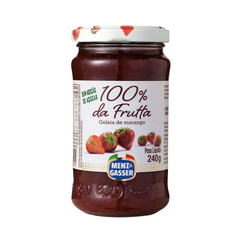 Geléia de Morango 100% da Fruta Menz & Gasser 240g
