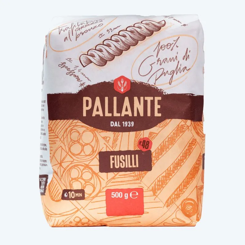 Massa PASTA REGGIA Grano Duro Fusilli 500g Massa PALLANTE Grano Duro Fusilli 500g