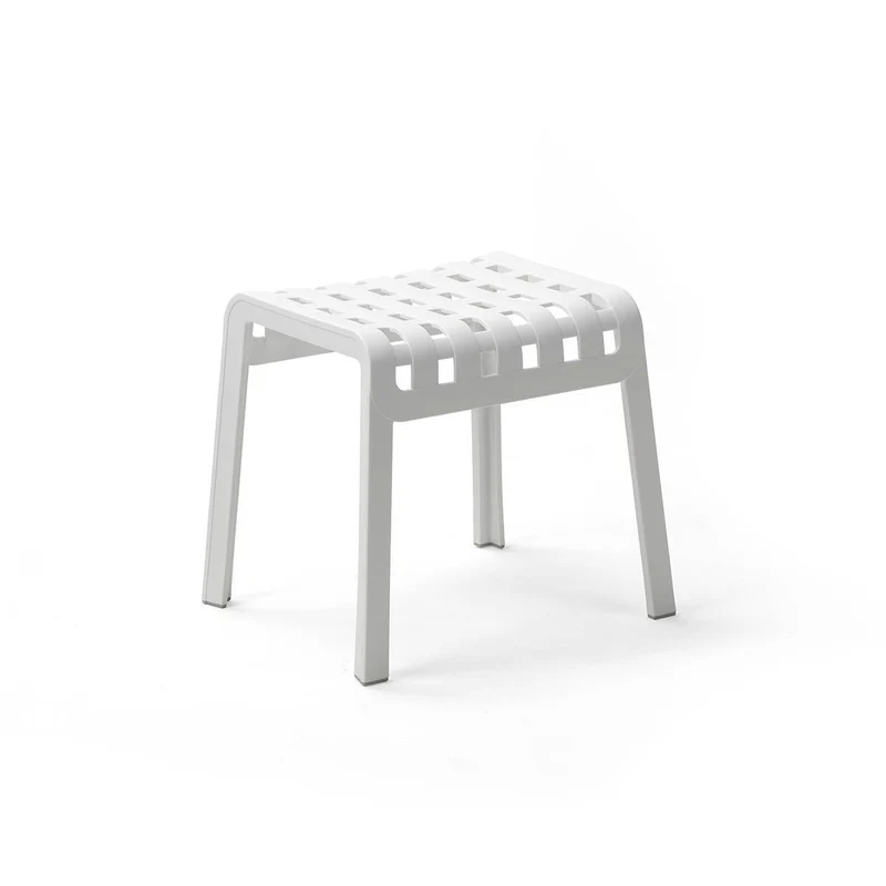 Poggia piedi "Poggio" Sgabello per poltrona a dondolo Folio in resina fiberglass Made in Italy Bianco / 1 pezzo