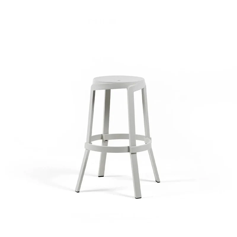 Sgabello "Stack Maxi" in fiberglass rigenerato, anti-UV 76,5h cm, "Regeneration" Gesso / 1 pezzo