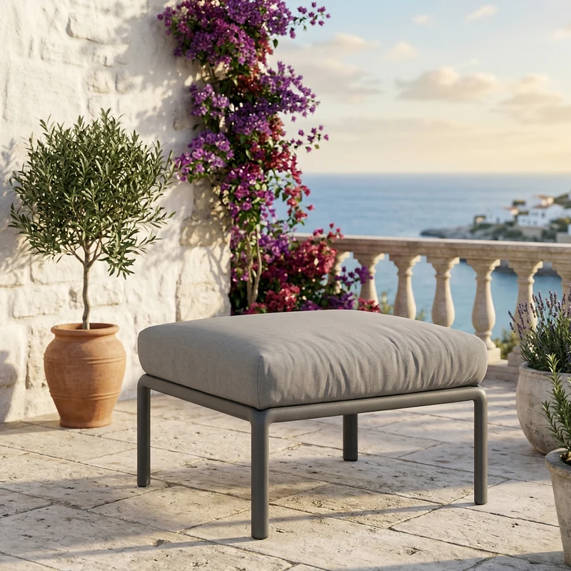 Pouf "Komodo" da esterno e giardino in polipropilene fiberglass made in Italy Antracite / Grigio
