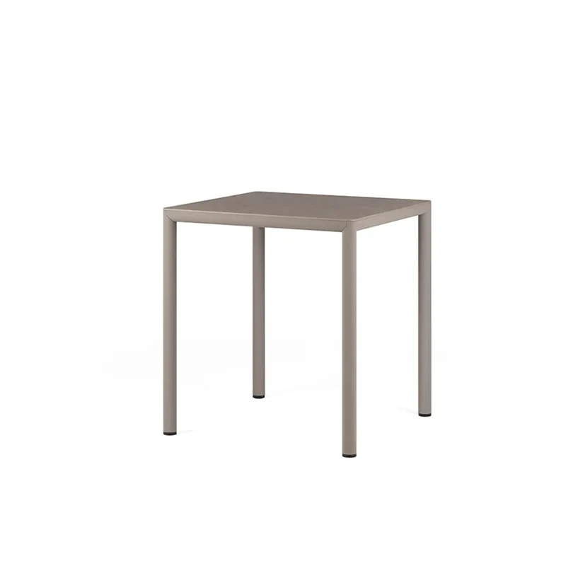 Tavolo "Piave" quadrato, monocolore, piano laminato in HPL, per esterno 80 x 80 cm / Tortora