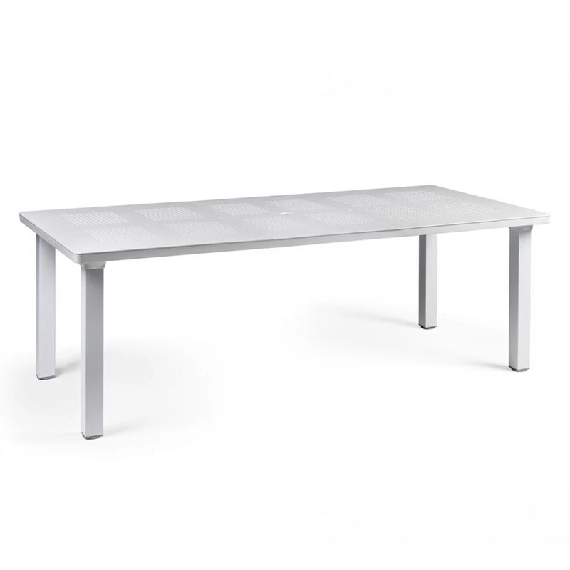 Tavolo allungabile "Nardi Levante" piano in DurelTOP per giardino e veranda "Made in Italy" Bianco