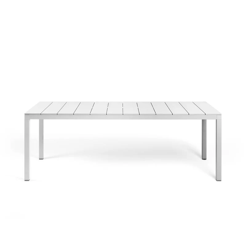 Tavolo Fisso "Nardi Rio Alu" piano in alluminio per giardino e veranda 210 cm "Made in Italy" Bianco
