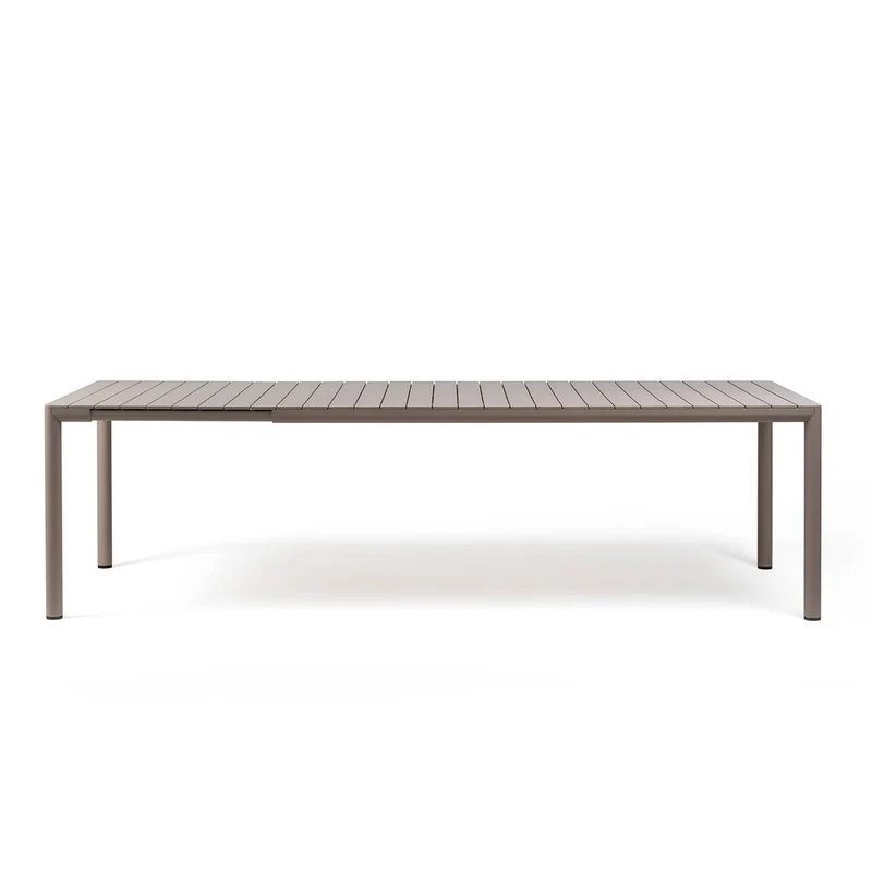Tavolo allungabile "Tevere" in Polipropilene e alluminio, da giardino "Made In Italy" Tortora / 211-275 cm