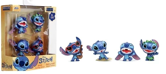 Conjunto de Estátuas Stitch - Disney - Metalfigs Metals Die-Cast - 2,5" Scale - Jada Toys