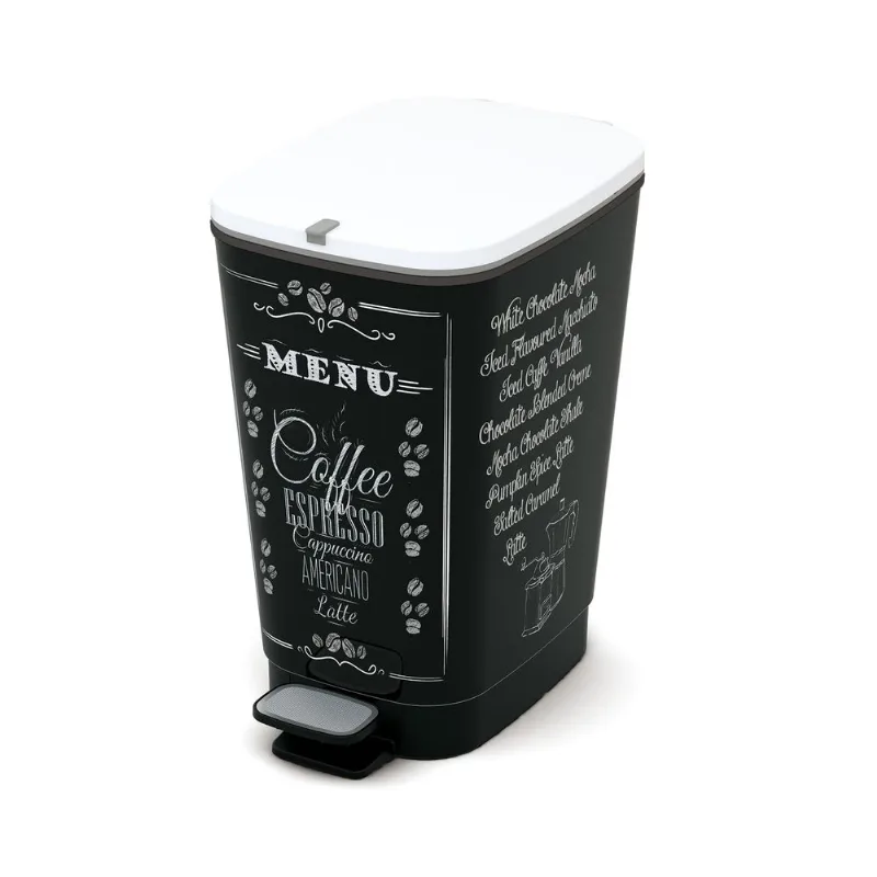 Cesto de residuos con pedal 35 L Negro