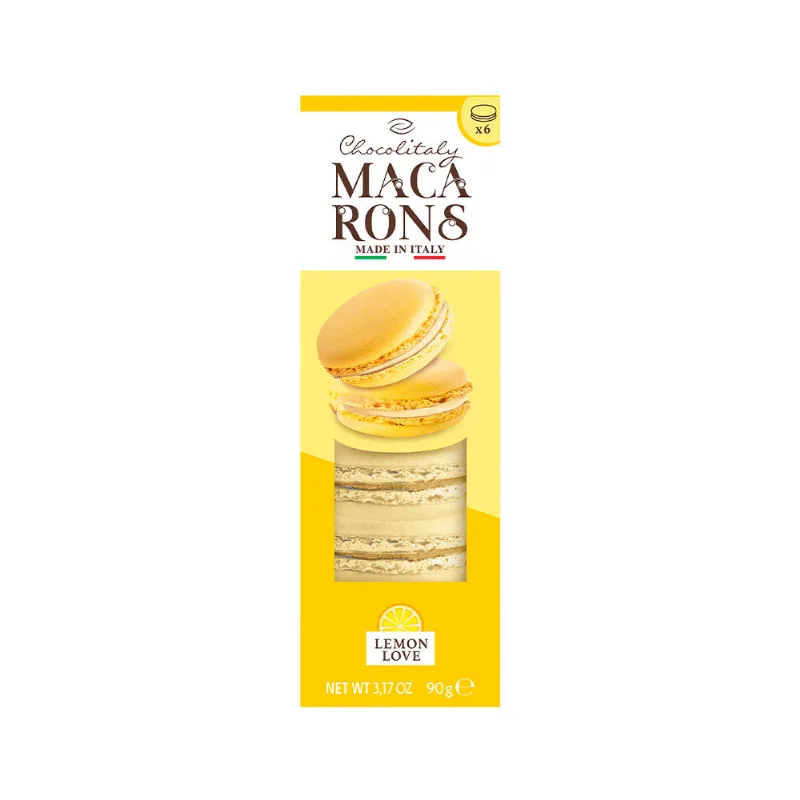 Macarons Sabor Limón 90 Grs x 6 Un Chocolitaly Macarons Limon Chocolitaly 90gr