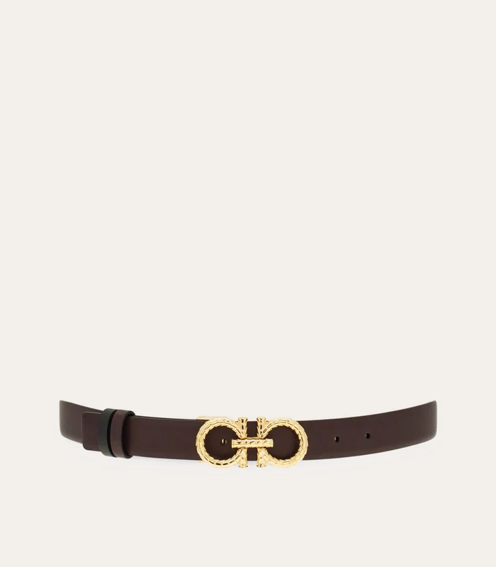 Ferragamo - Women's Adjustable And Reversible Gancini Belt Dark Burgundy / 90