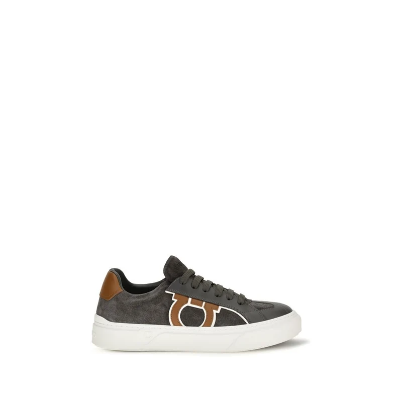 Ferragamo Gray Suede Leather Low Top Sneakers EU42/US9