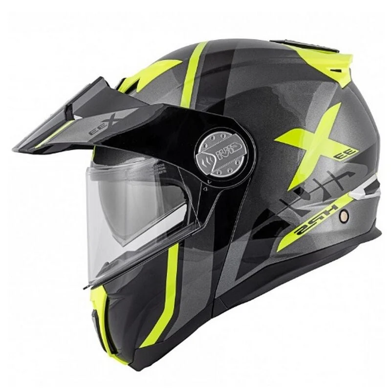 GIVI MOD X.33 CANYON CAPACETE DE MOTO DIVISION VIRAR CIMA TITANIO AMARELO XS / TITANIO/AMARILLO