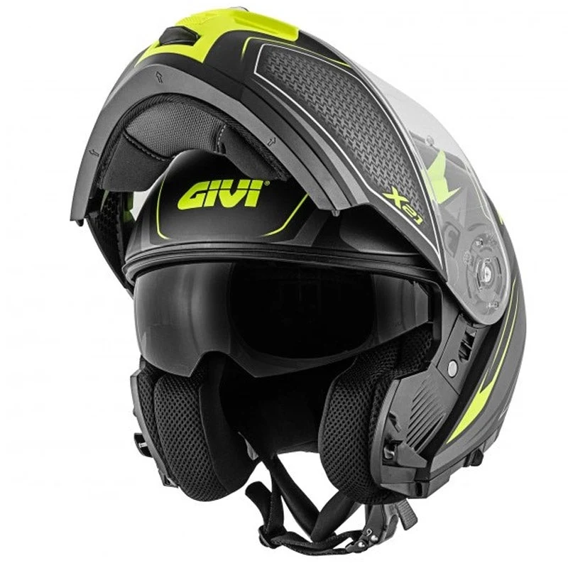 GIVI MOD X.21 CHALLENGER CAPACETE DE MOTO SHIVER MODULAR TITANI PRETO S / NEGRO MATE/ TITANIO/ AMARILLO