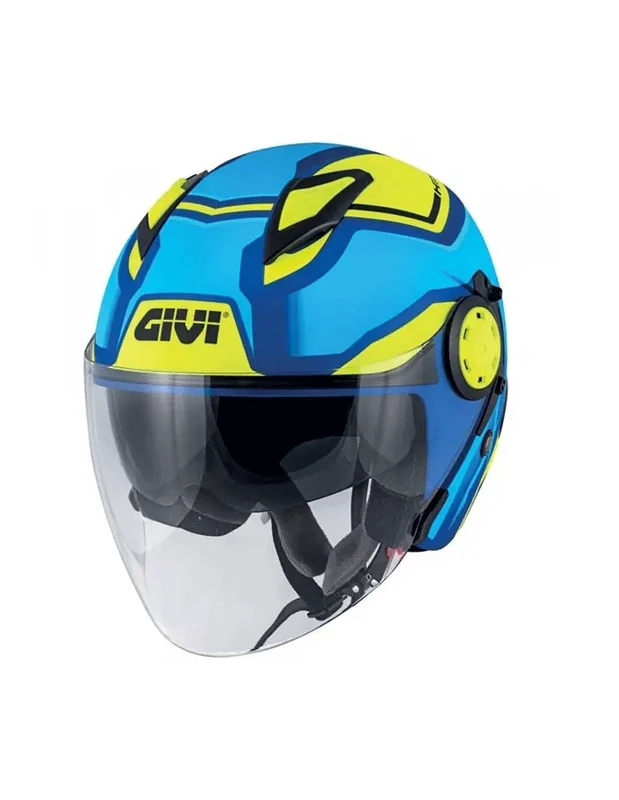 GIVI 12.3 STRATOS ABERTO CAPACETE DE MOTO SCOOTER JET AMARELO AZUL SÓLIDO XL / AZUL/ AMARILLO