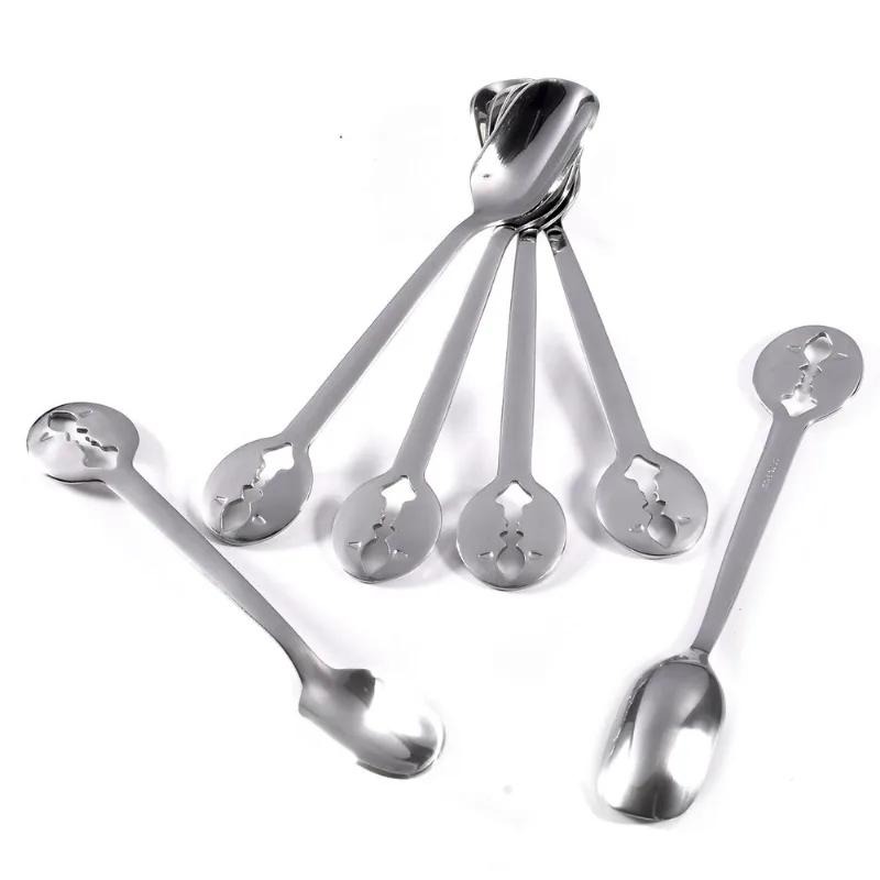 Jogo com 6 Colheres de Café Chá Inox Moka Prata Kiss Bugatti