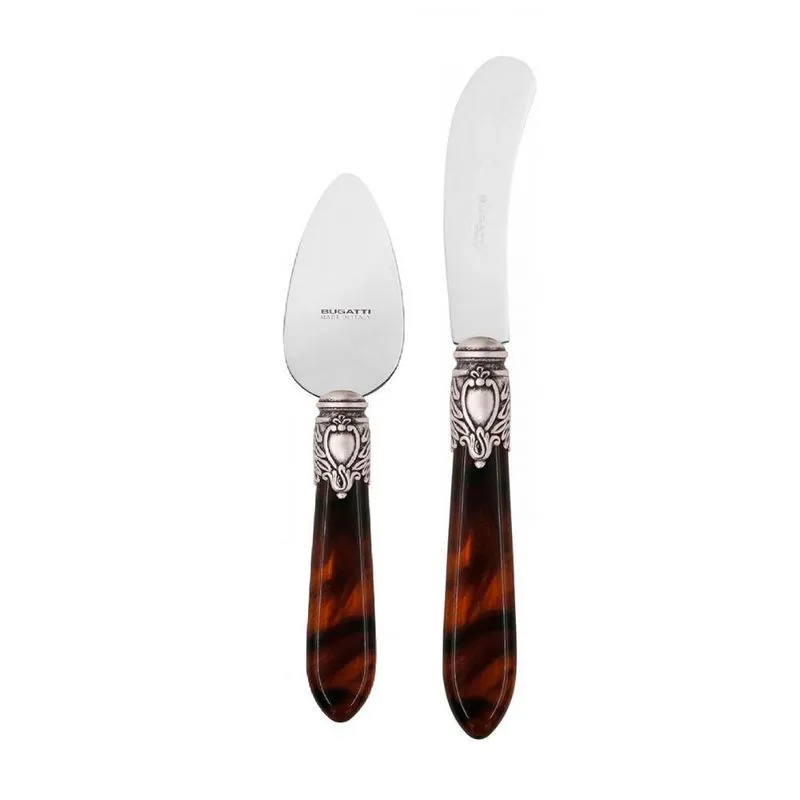Kit Espátula Para Manteiga E Faca Parmesão Oxford Bugatti