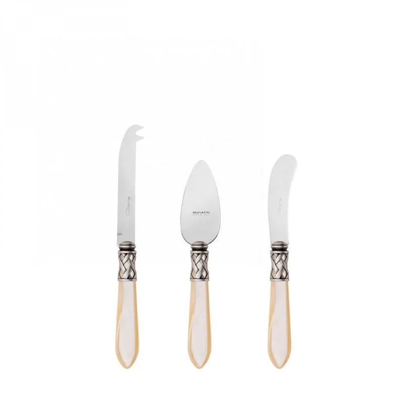 Kit 3 Peças para Queijo Espátula Faca Petisco Aladim Bugatti