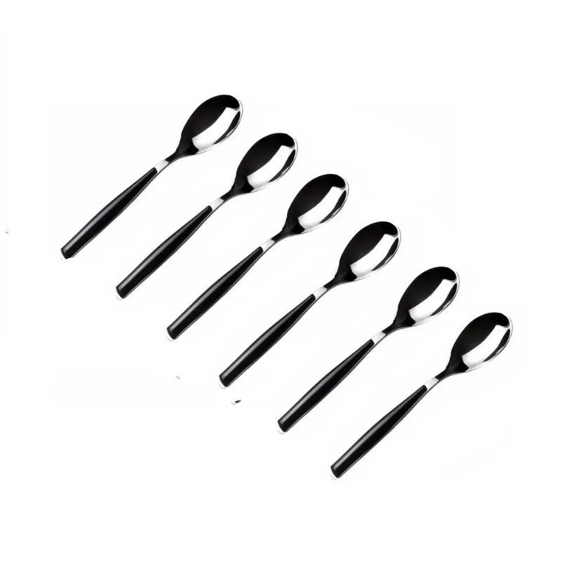 Colher para Café 6 peças 15cm Inox Preto Glamour Bugatti