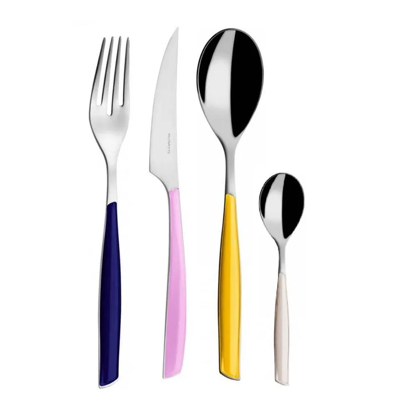 Jogo Talheres Jantar 20 Peças Colorido Glamour Inox Bugatti