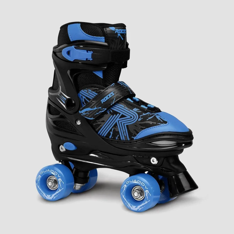 Roces Quaddy 3.0 Adjustable Quad Skates Black/Astro Blue - Kids 1.5-3.5uk