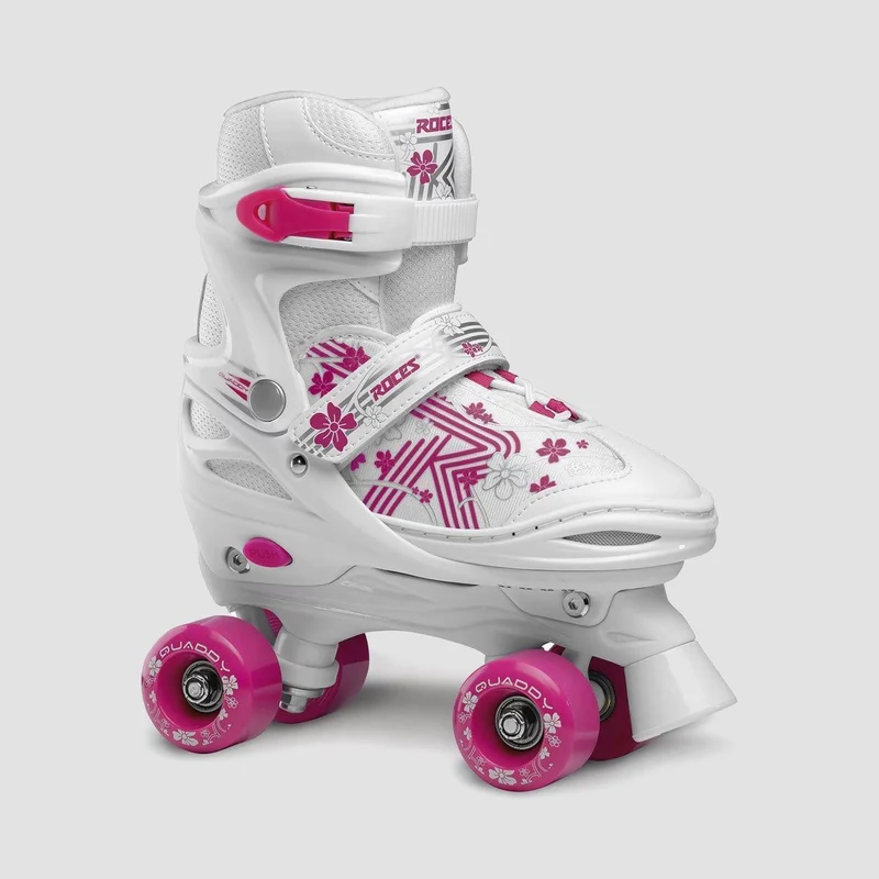 Roces Quaddy 3.0 Adjustable Quad Skates White/Pink - Kids Child 9-Child 11uk / White/Pink