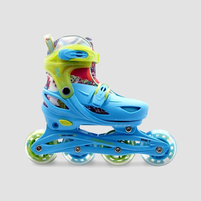 Roces Ply Flash Boy Inline Skates Sky Blue/Lime - Kids Child 9-Child 11uk / Sky Blue/Lime
