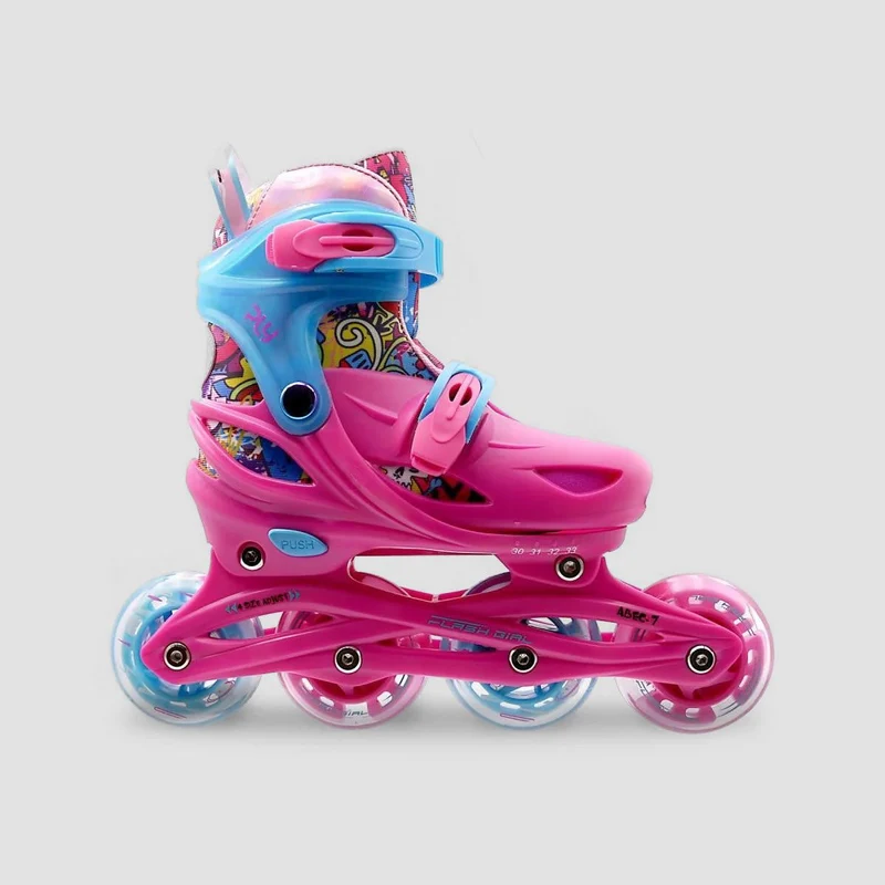 Roces Ply Flash Girl Inline Skates Fuchsia/Sky Blue - Kids Child 9-Child 11uk