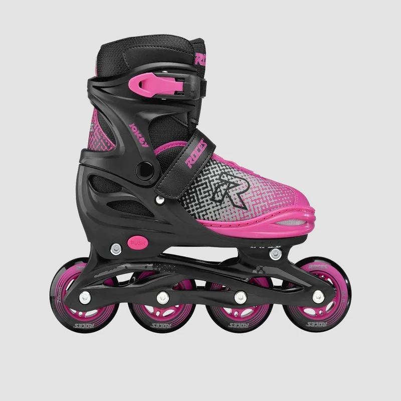 Roces Jokey X Adjustable Inline Skates Black/Pink - Kids 1.5-3.5uk