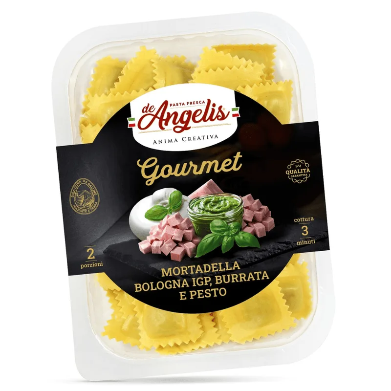 Ravioli De Angelis 250g Mortadella Bologna, Burrata E Pesto
