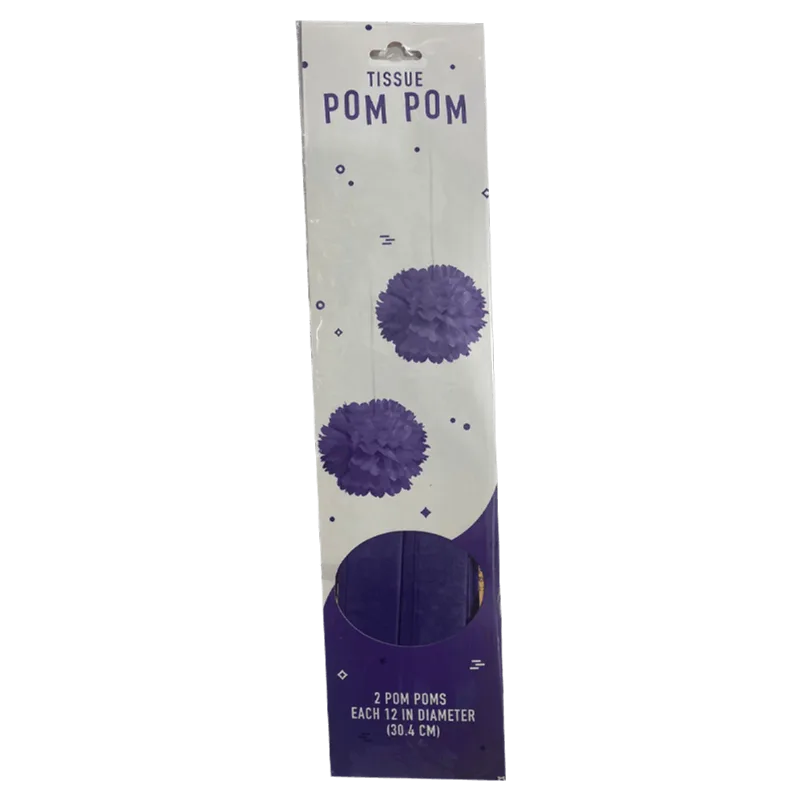 Decoracion Pom Pom|Morado|2 Piezas DEC. POM POM MORADO CRESP 2U 1241180