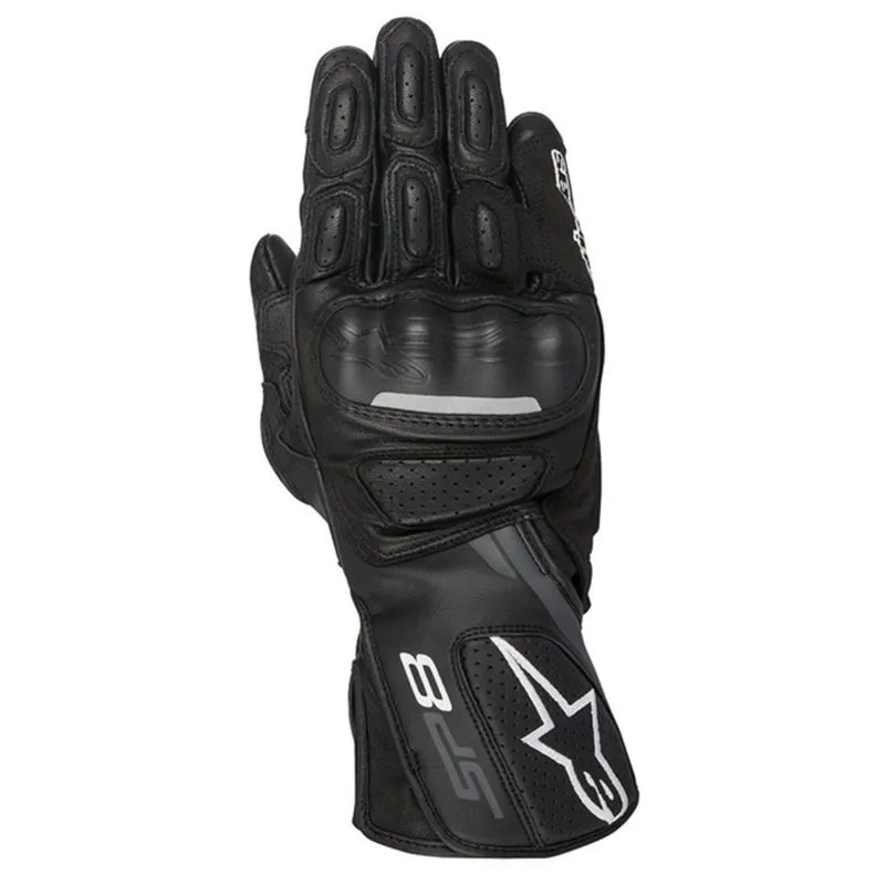 Luva Alpinestars SP-8 V2 Preto/Cinza (Couro)