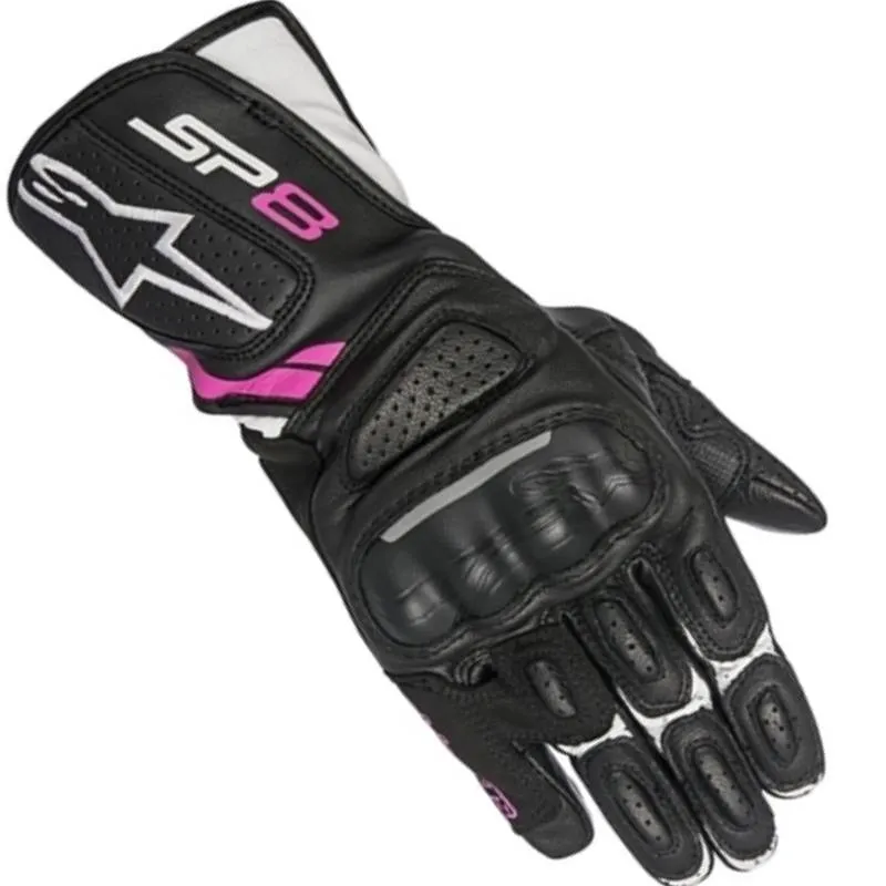 Luva Alpinestars Stella Sp-8 V2 Preto/branco/rosa Feminina (couro)